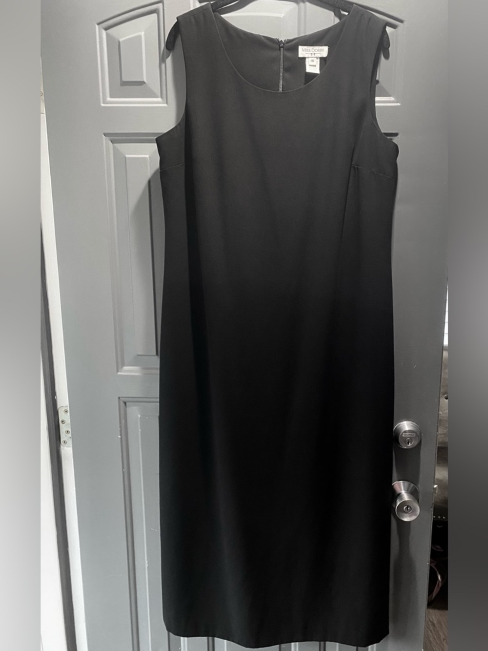 Miss Dorby Classic Black Sleeveless Shift Dress-size 16 - Picture 3 of 7